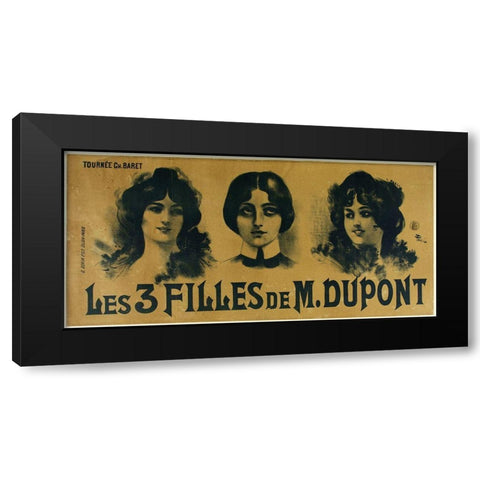 3Filles Black Modern Wood Framed Art Print by Vintage Apple Collection