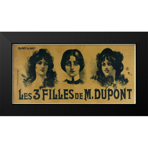 3Filles Black Modern Wood Framed Art Print by Vintage Apple Collection