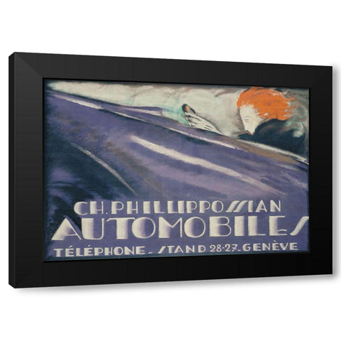 Automobiles Black Modern Wood Framed Art Print with Double Matting by Vintage Apple Collection