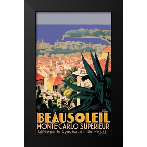 Beausolil Black Modern Wood Framed Art Print by Vintage Apple Collection