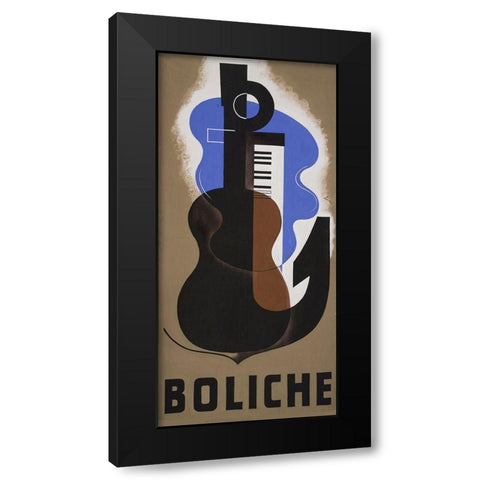 Boliche Black Modern Wood Framed Art Print by Vintage Apple Collection