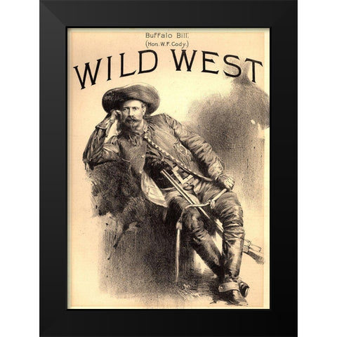 Buffalo Bill Black Modern Wood Framed Art Print by Vintage Apple Collection