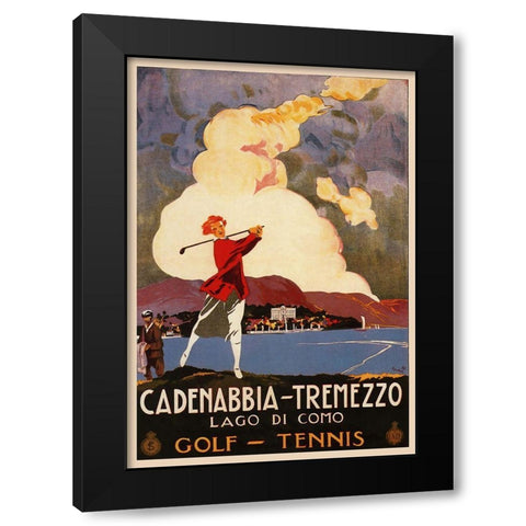Cadenabbia Black Modern Wood Framed Art Print by Vintage Apple Collection