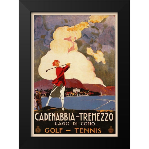 Cadenabbia Black Modern Wood Framed Art Print by Vintage Apple Collection