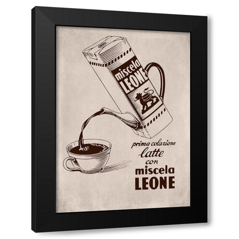 Cafe Leone Black Modern Wood Framed Art Print with Double Matting by Vintage Apple Collection