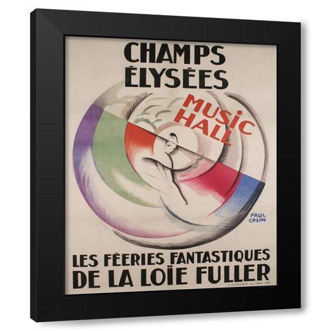 Champs Elysees Black Modern Wood Framed Art Print by Vintage Apple Collection