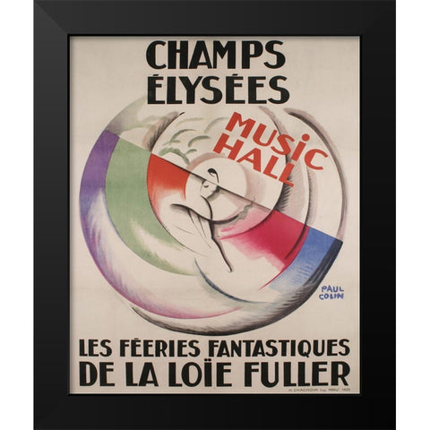 Champs Elysees Black Modern Wood Framed Art Print by Vintage Apple Collection