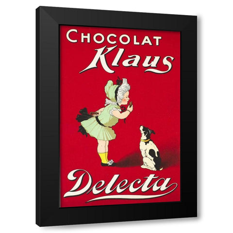 Chocolat Klaus Delecta Black Modern Wood Framed Art Print with Double Matting by Vintage Apple Collection