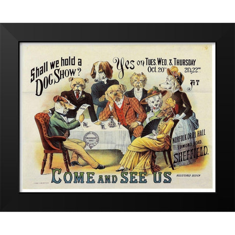 Dog Show Black Modern Wood Framed Art Print by Vintage Apple Collection