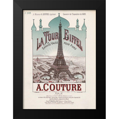 eiffel exposition Black Modern Wood Framed Art Print by Vintage Apple Collection