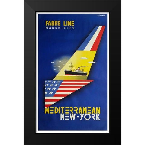 Fabre Black Modern Wood Framed Art Print by Vintage Apple Collection