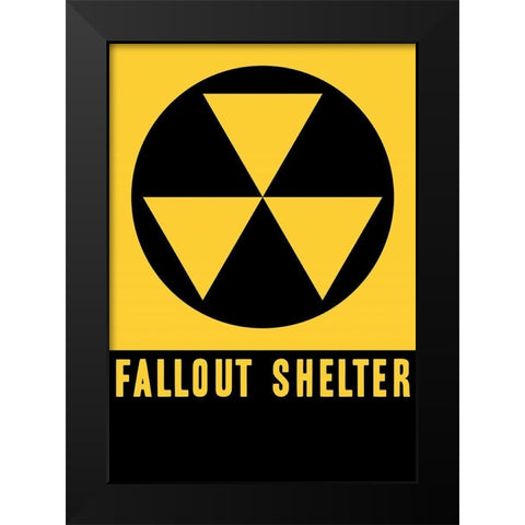 Fallout Shelter Black Modern Wood Framed Art Print by Vintage Apple Collection
