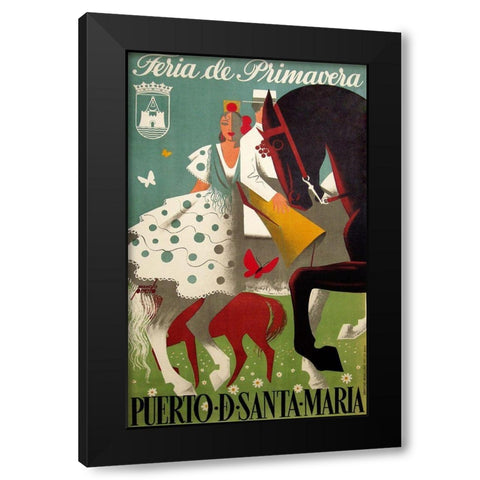 festival of spring Black Modern Wood Framed Art Print by Vintage Apple Collection