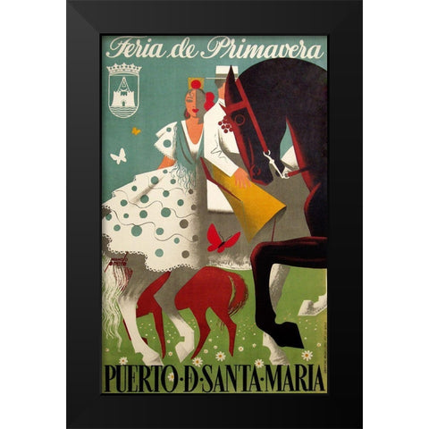 festival of spring Black Modern Wood Framed Art Print by Vintage Apple Collection