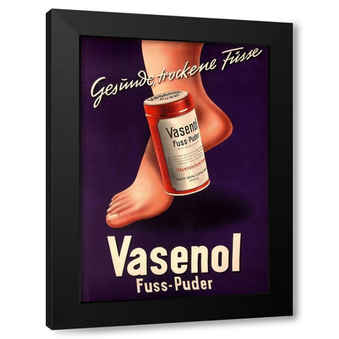 Foot Powder Black Modern Wood Framed Art Print with Double Matting by Vintage Apple Collection