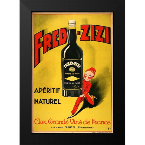 Fred Zizi Black Modern Wood Framed Art Print by Vintage Apple Collection