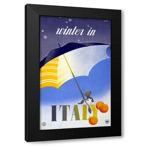 italy winter Black Modern Wood Framed Art Print by Vintage Apple Collection