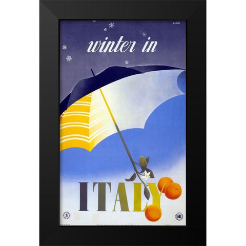 italy winter Black Modern Wood Framed Art Print by Vintage Apple Collection