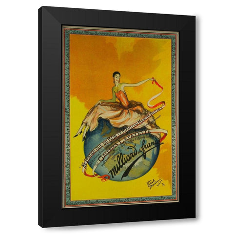 Milliard 1923 Black Modern Wood Framed Art Print with Double Matting by Vintage Apple Collection