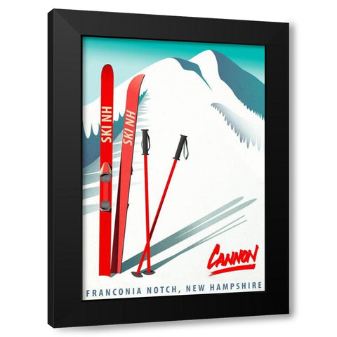 New Hampshire Black Modern Wood Framed Art Print with Double Matting by Vintage Apple Collection