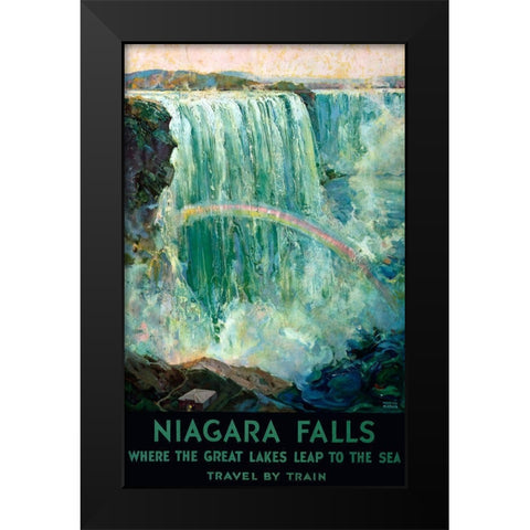 Niagara Falls Black Modern Wood Framed Art Print by Vintage Apple Collection