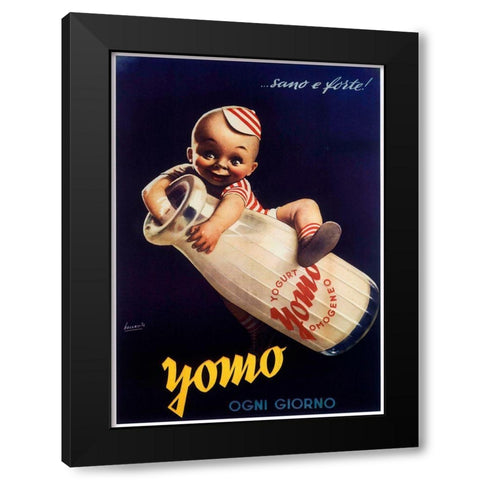 Ogni Black Modern Wood Framed Art Print by Vintage Apple Collection