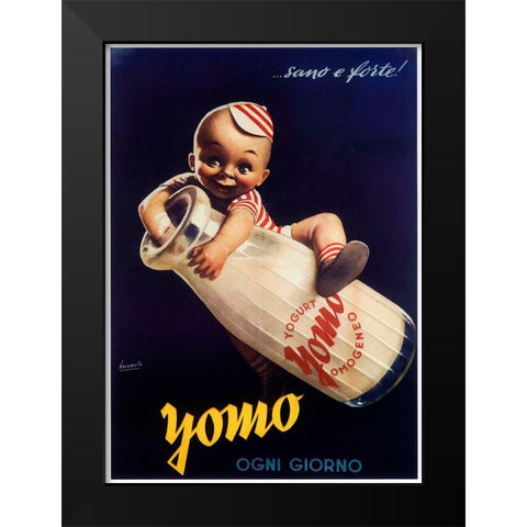 Ogni Black Modern Wood Framed Art Print by Vintage Apple Collection