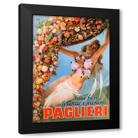 Paglieri Black Modern Wood Framed Art Print by Vintage Apple Collection