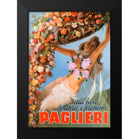 Paglieri Black Modern Wood Framed Art Print by Vintage Apple Collection