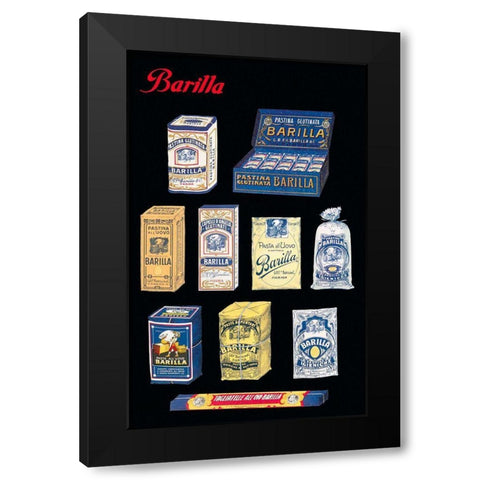 Pasta Barilla Black Modern Wood Framed Art Print by Vintage Apple Collection