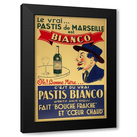 Pastis Bianco Black Modern Wood Framed Art Print by Vintage Apple Collection