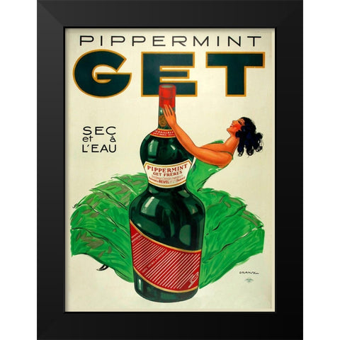 Pipperment Black Modern Wood Framed Art Print by Vintage Apple Collection