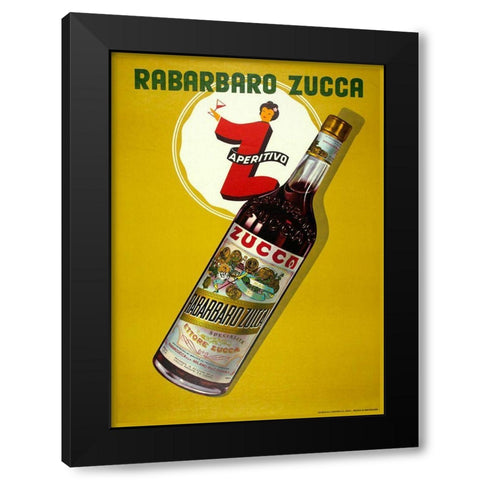 Rabarbaro Zucca Black Modern Wood Framed Art Print by Vintage Apple Collection