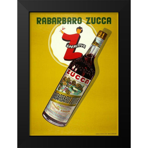 Rabarbaro Zucca Black Modern Wood Framed Art Print by Vintage Apple Collection