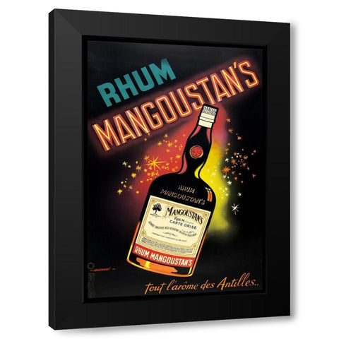 Rhum Mangoustan Black Modern Wood Framed Art Print with Double Matting by Vintage Apple Collection