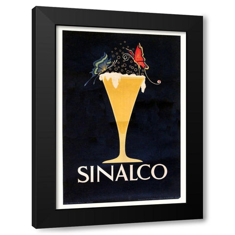 Sinalco Black Modern Wood Framed Art Print by Vintage Apple Collection