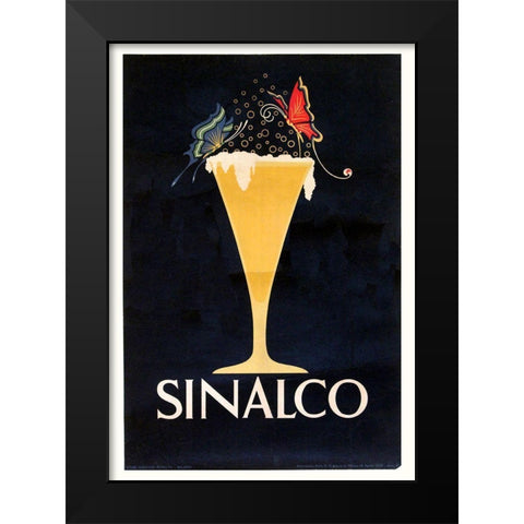 Sinalco Black Modern Wood Framed Art Print by Vintage Apple Collection