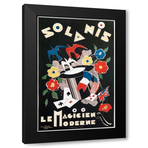 Solanis Black Modern Wood Framed Art Print with Double Matting by Vintage Apple Collection