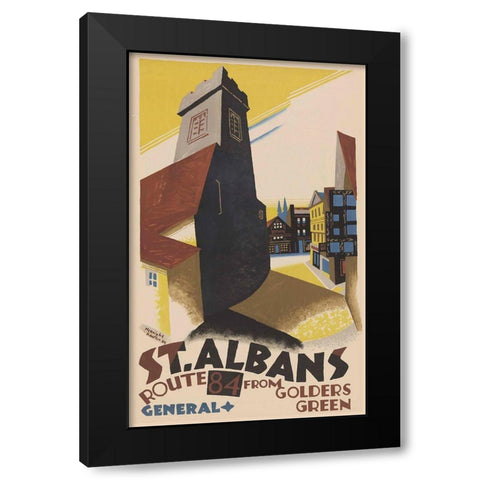 St. Albans Black Modern Wood Framed Art Print with Double Matting by Vintage Apple Collection