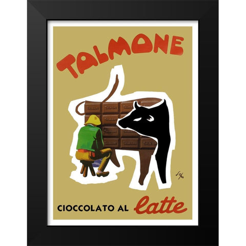 Talmone Black Modern Wood Framed Art Print by Vintage Apple Collection