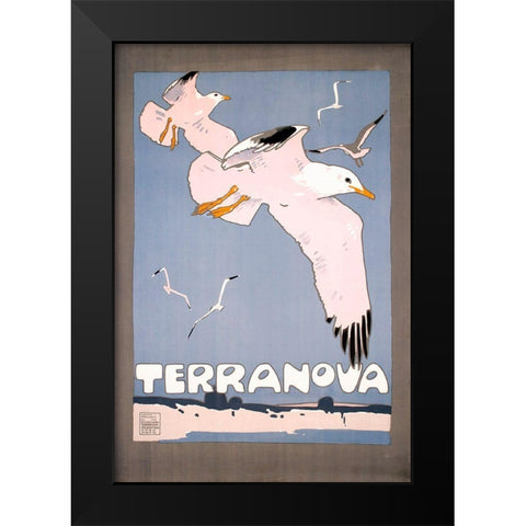 Terranova Black Modern Wood Framed Art Print by Vintage Apple Collection