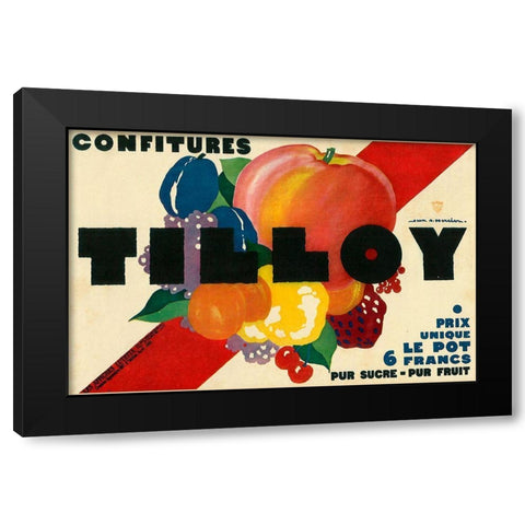 Tilloy Confitures Black Modern Wood Framed Art Print by Vintage Apple Collection