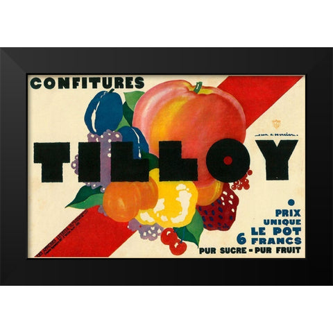 Tilloy Confitures Black Modern Wood Framed Art Print by Vintage Apple Collection