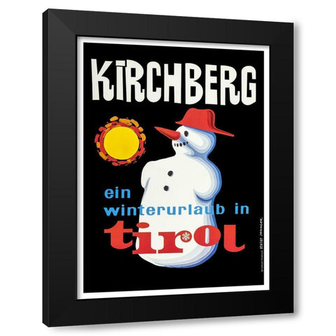 Tirol Black Modern Wood Framed Art Print by Vintage Apple Collection