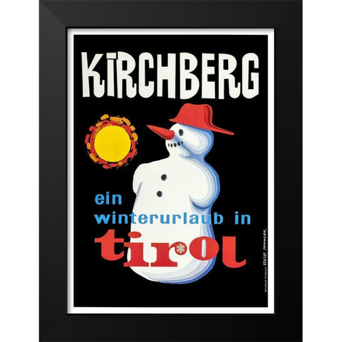 Tirol Black Modern Wood Framed Art Print by Vintage Apple Collection