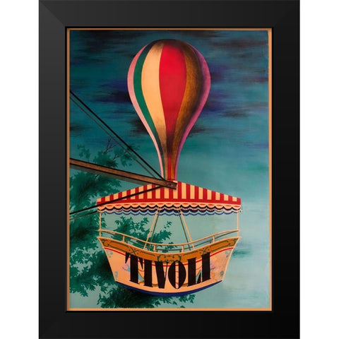 Tivoli Black Modern Wood Framed Art Print by Vintage Apple Collection