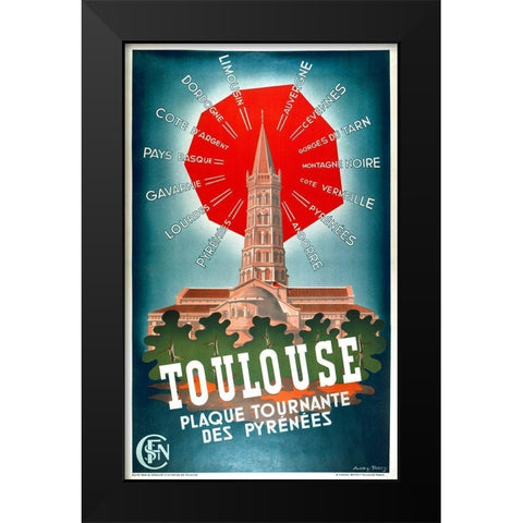 Toulouse Black Modern Wood Framed Art Print by Vintage Apple Collection