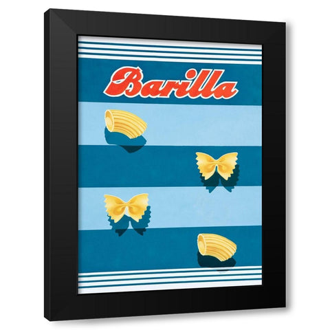 Vintage Pasta Black Modern Wood Framed Art Print with Double Matting by Vintage Apple Collection
