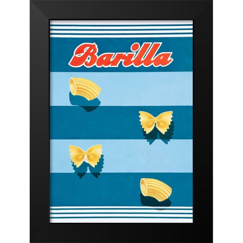 Vintage Pasta Black Modern Wood Framed Art Print by Vintage Apple Collection