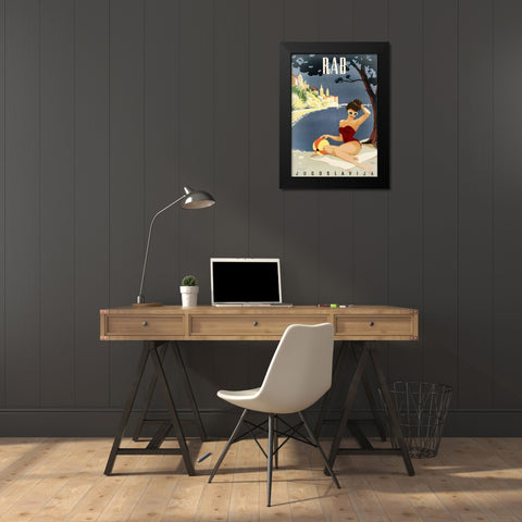 Yugoslavia Black Modern Wood Framed Art Print by Vintage Apple Collection